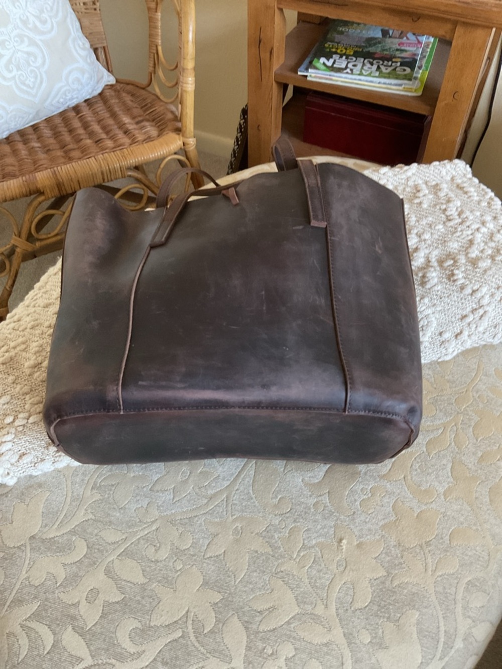 BaseballFan Large Size Super Quality Vintage Cowhide Baseball Glove Leather Tote - Picture 9 of 12